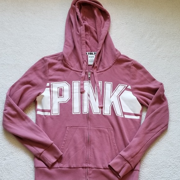 PINK Victoria's Secret Tops - VS PINK mauve pink zip up sweatshirt